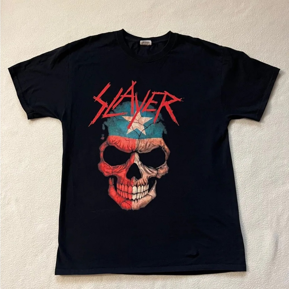 SLAYER Fruit Of The Loom Heavy Cotton HD‎ Black Tee Shirt Short Sleeve Size M